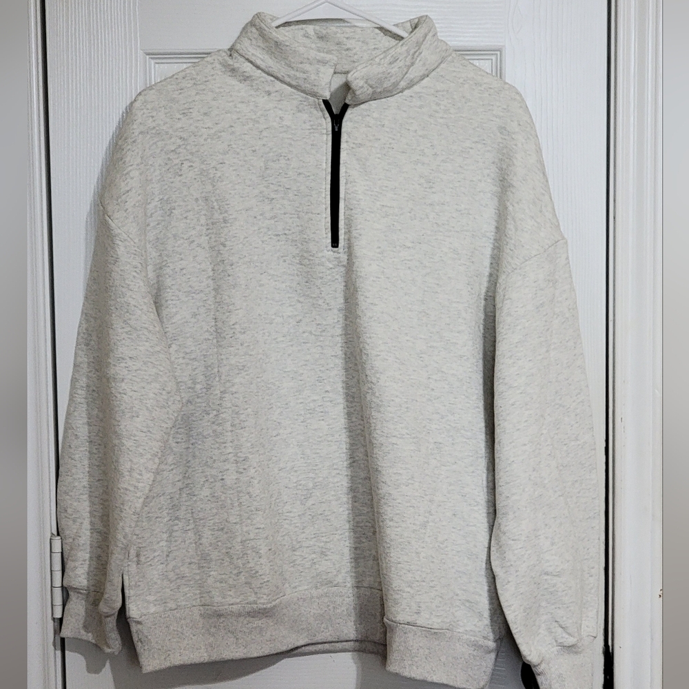 Women's Oversized Half Zip fleece pullover, S